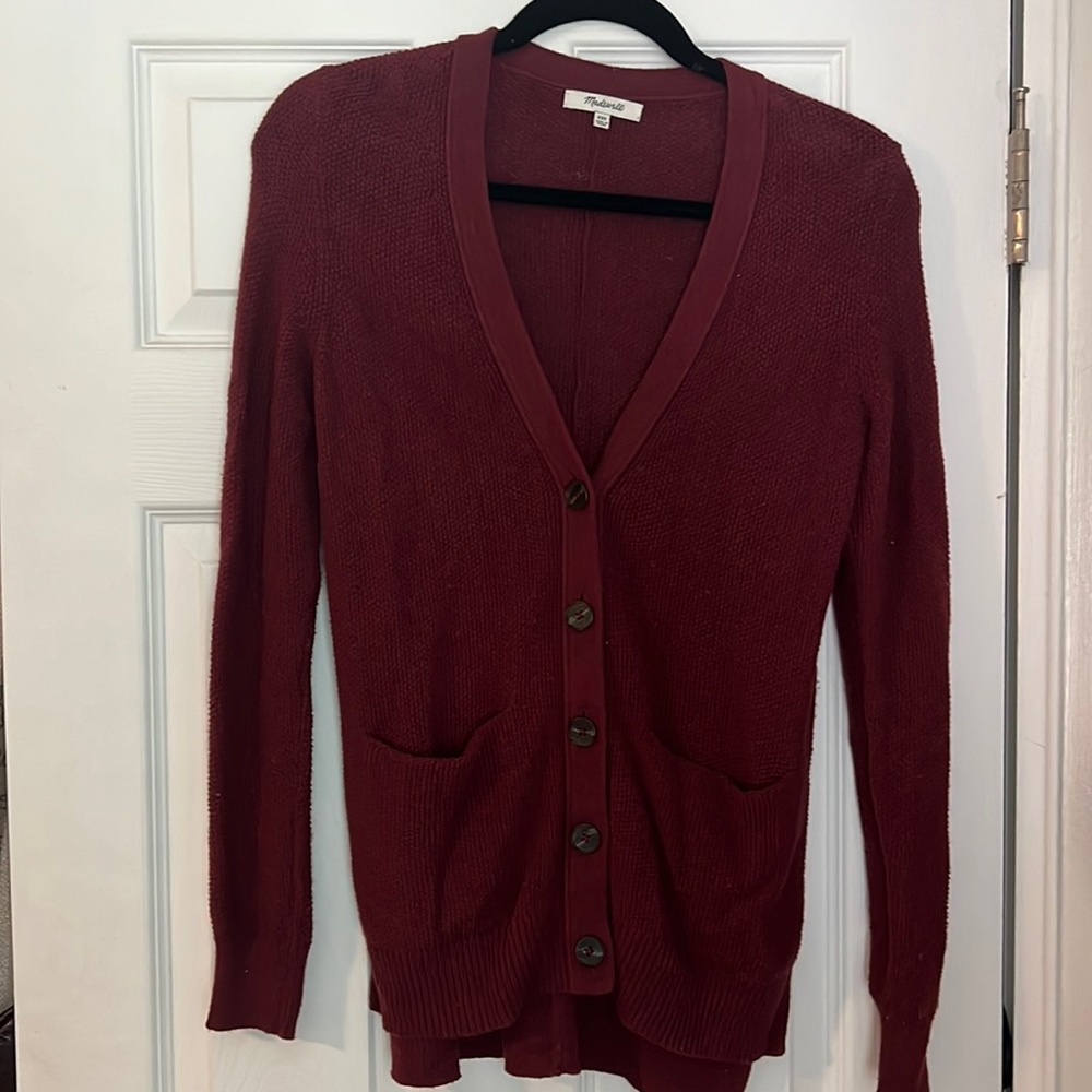 Maroon Madewell cardigan button up sweater